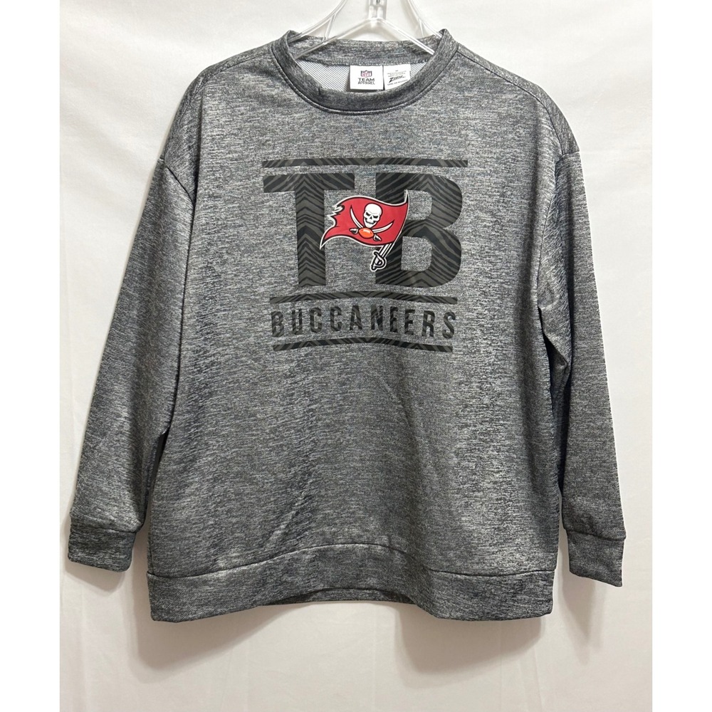 NFL Team Apparel Zubaz Tampa Bay Buccaneers Gray Heathered Sweatshirt Men Medium